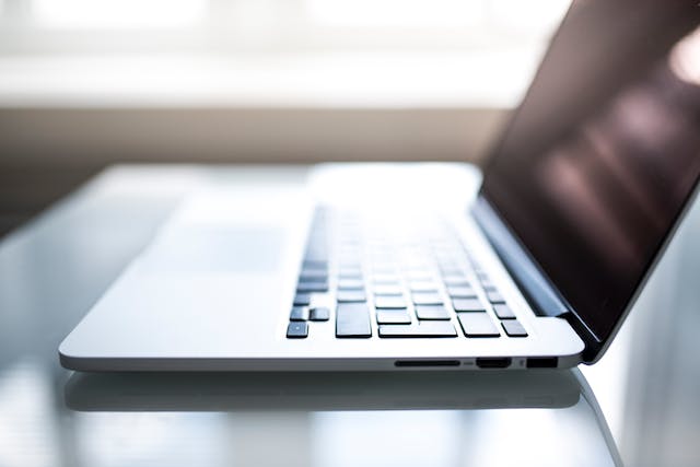laptop on a desk