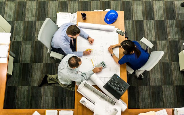 people collaborating at work