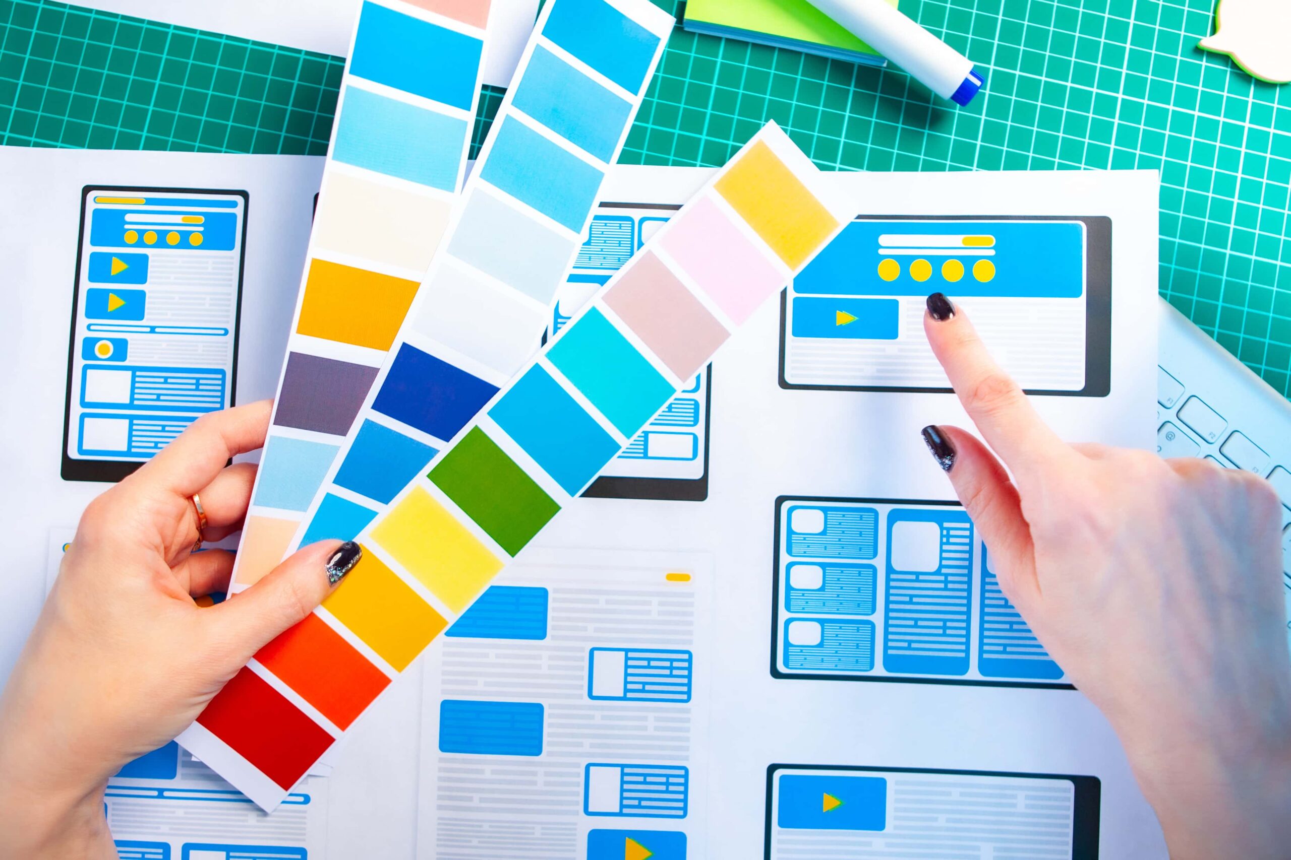 color swatches on table